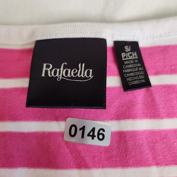 Rafaella Pink and White Striped Top Size S NWT. - Picture 3 of 6